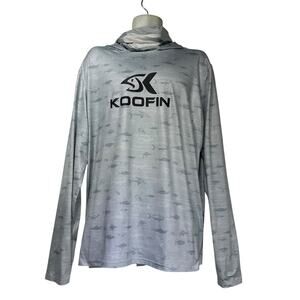 KOOFIN GEAR Performance Fishing Hoodie UPF 50 Sunblock Shirt Size XL